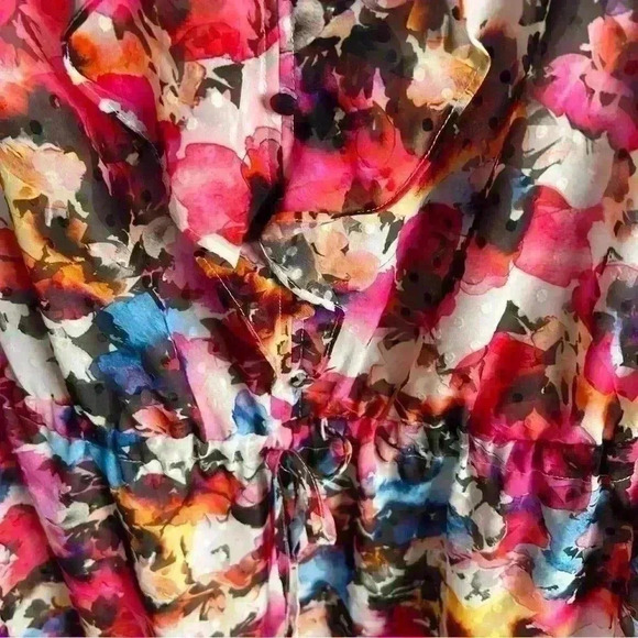 NWT Torrid Size 5 Chiffon Clip Dot Ruffle Tiw Waist Tank 100% Polyester - Picture 7 of 8